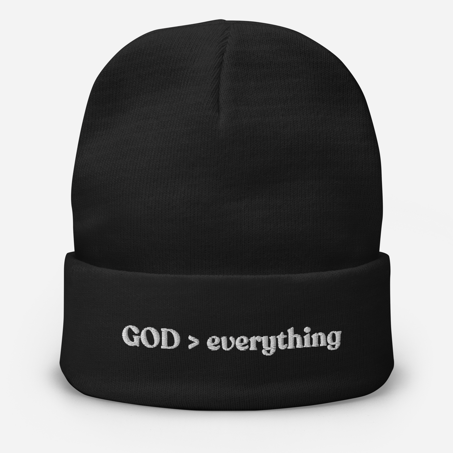 GOD > everything Colored Embroidered Beanie