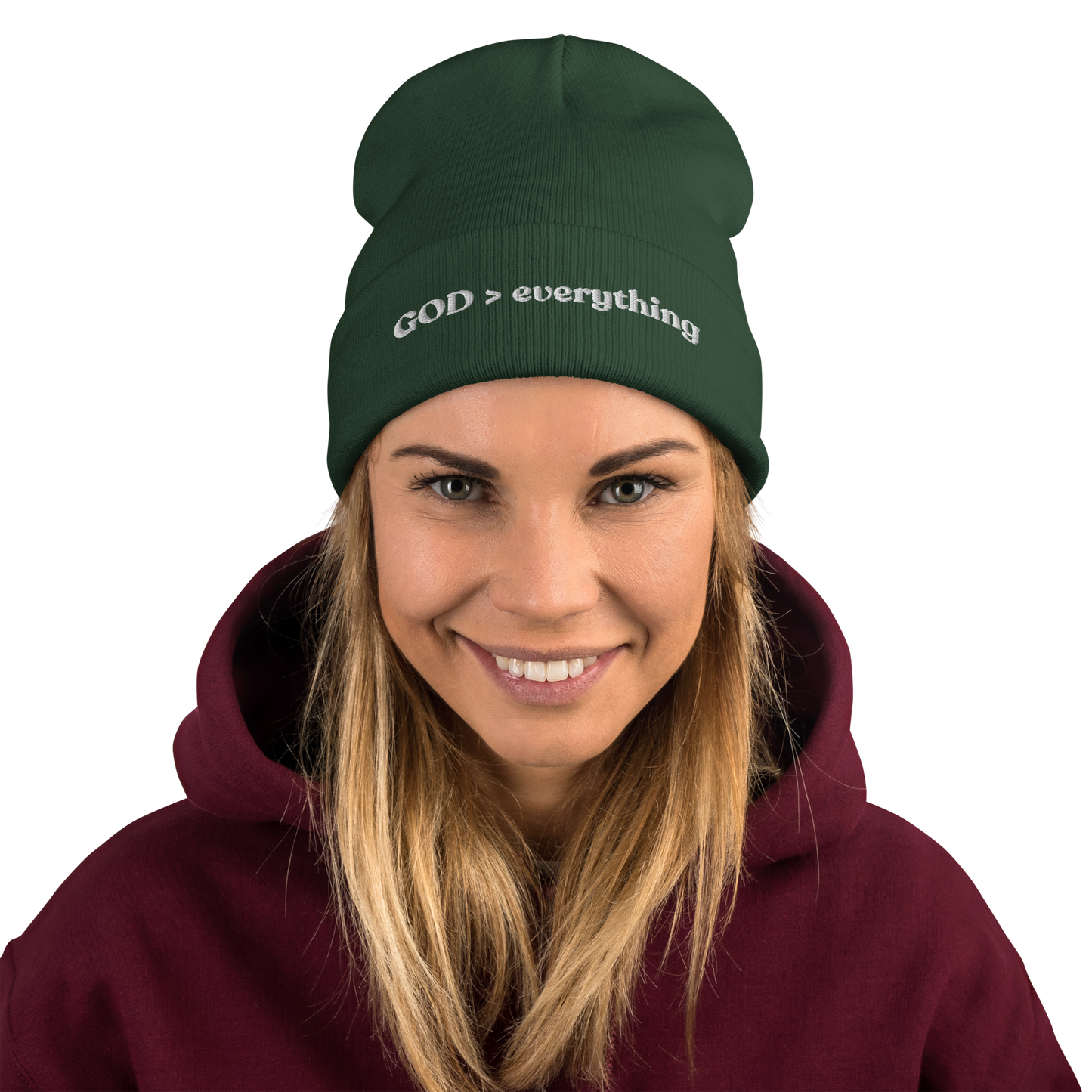 GOD > everything Colored Embroidered Beanie