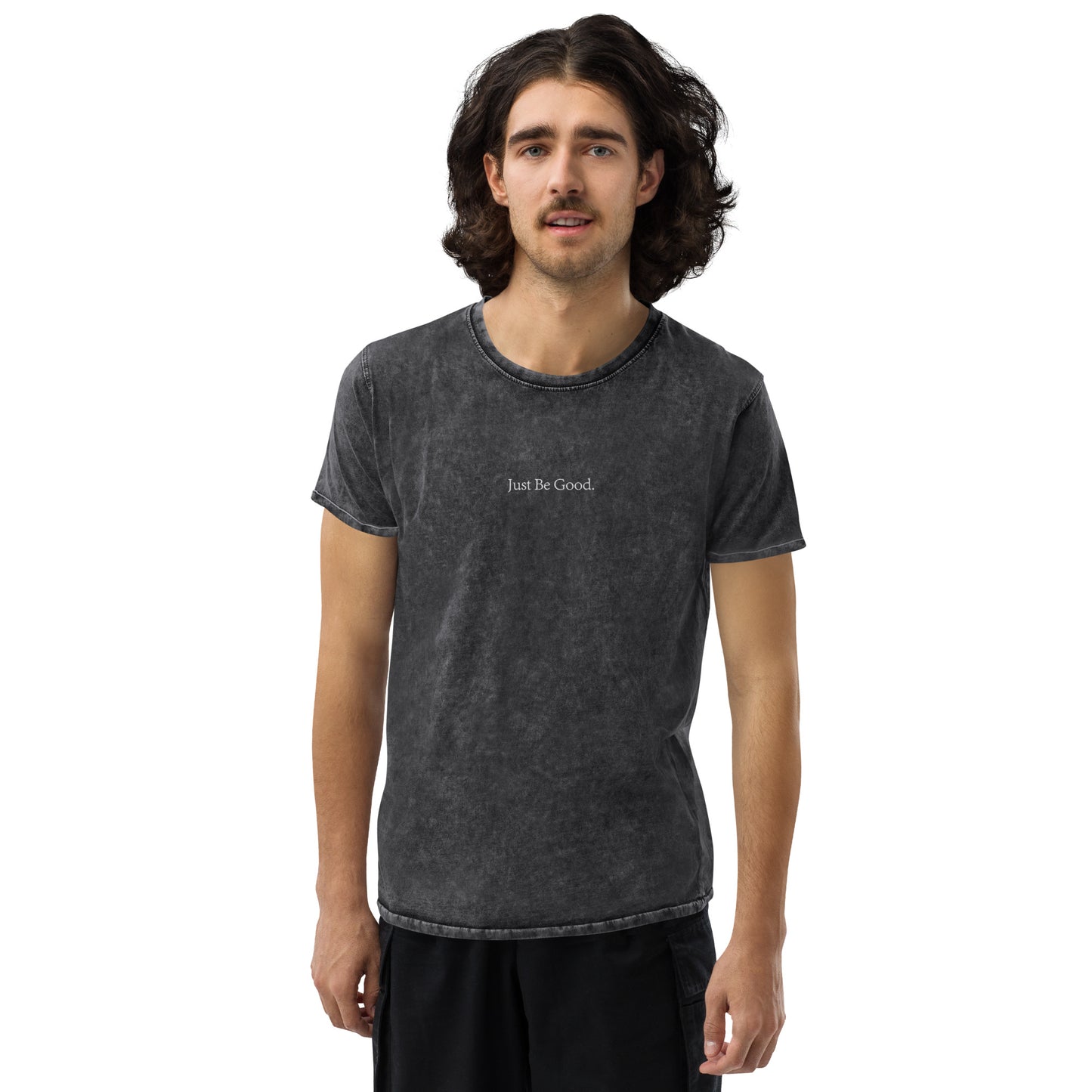 Just Be Good | Embroidered Denim T-Shirt