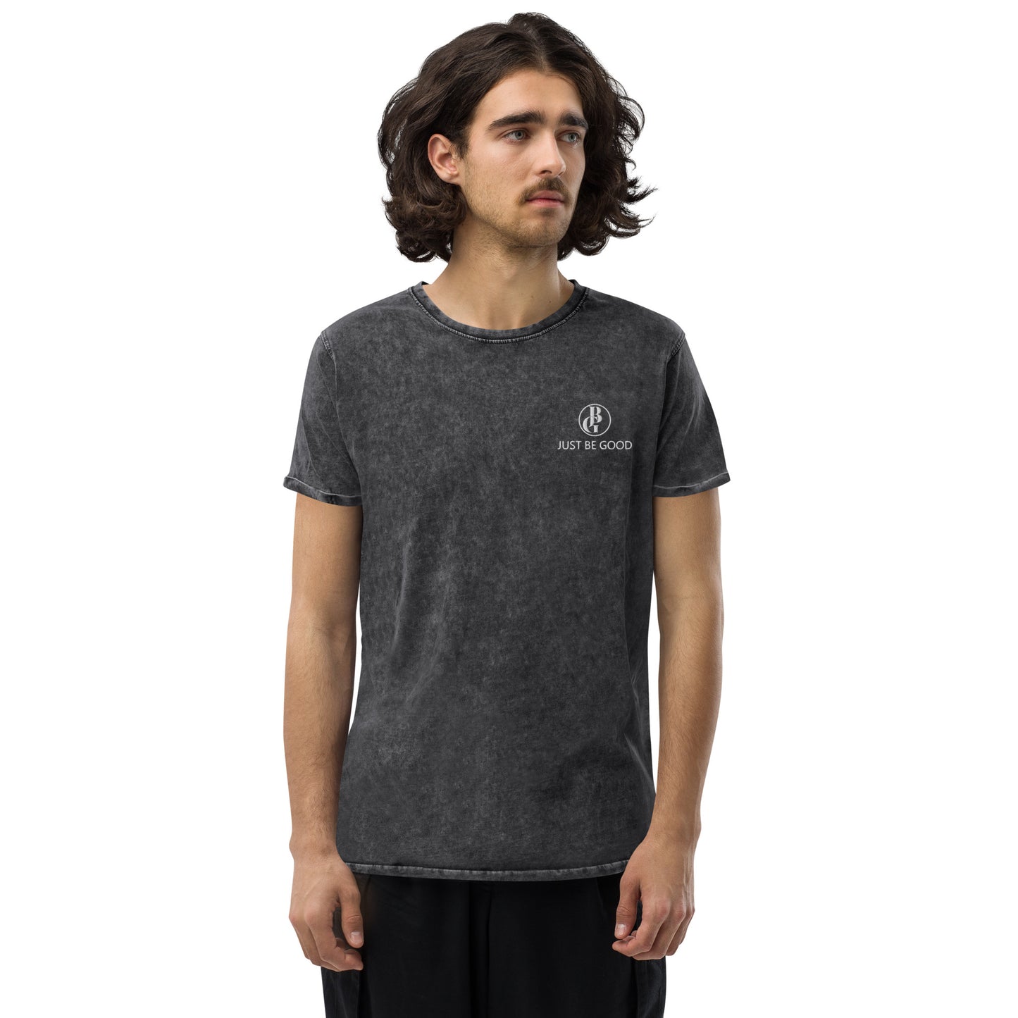 Just Be Good (JBG) | Embroidered Denim T-Shirt