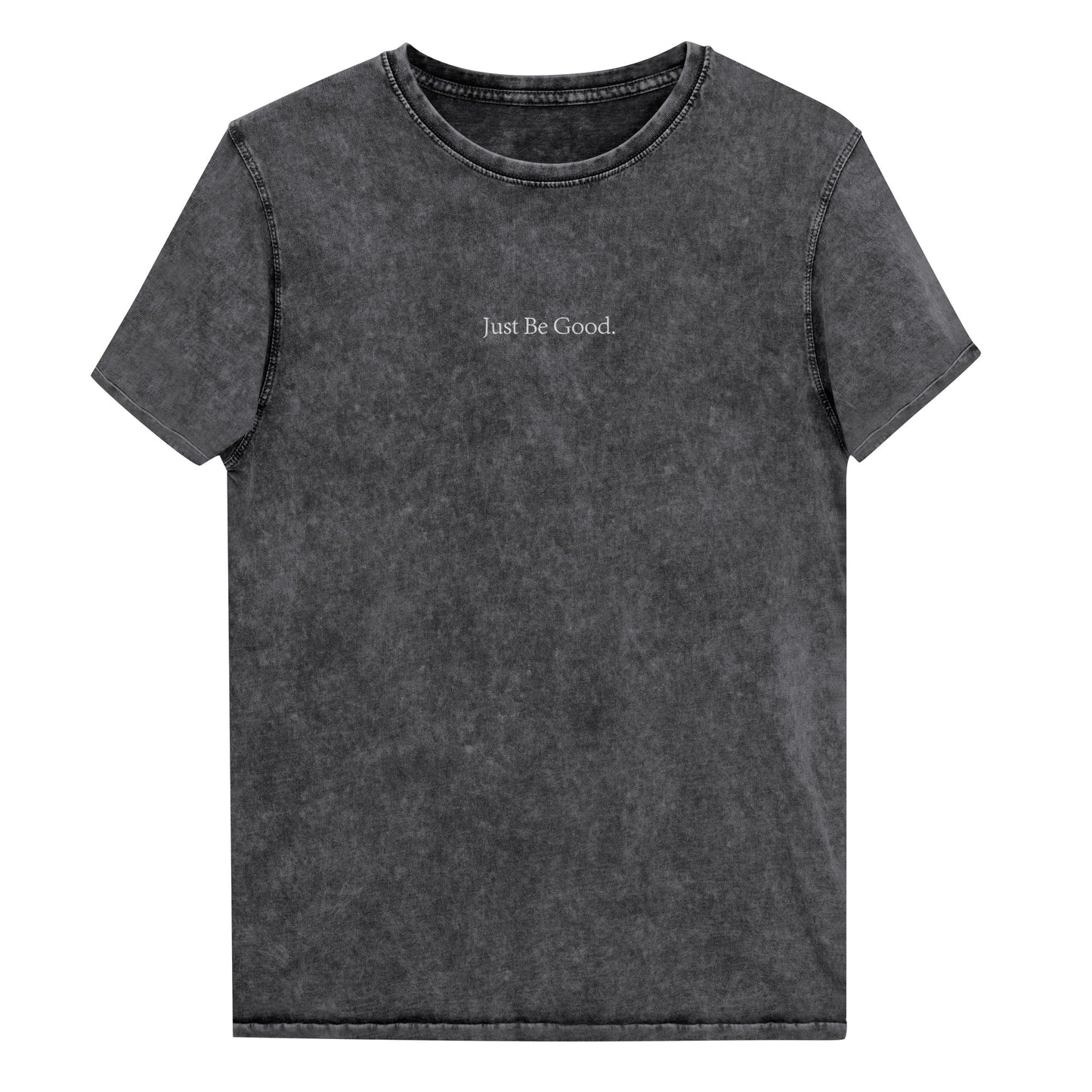 Just Be Good | Embroidered Denim T-Shirt