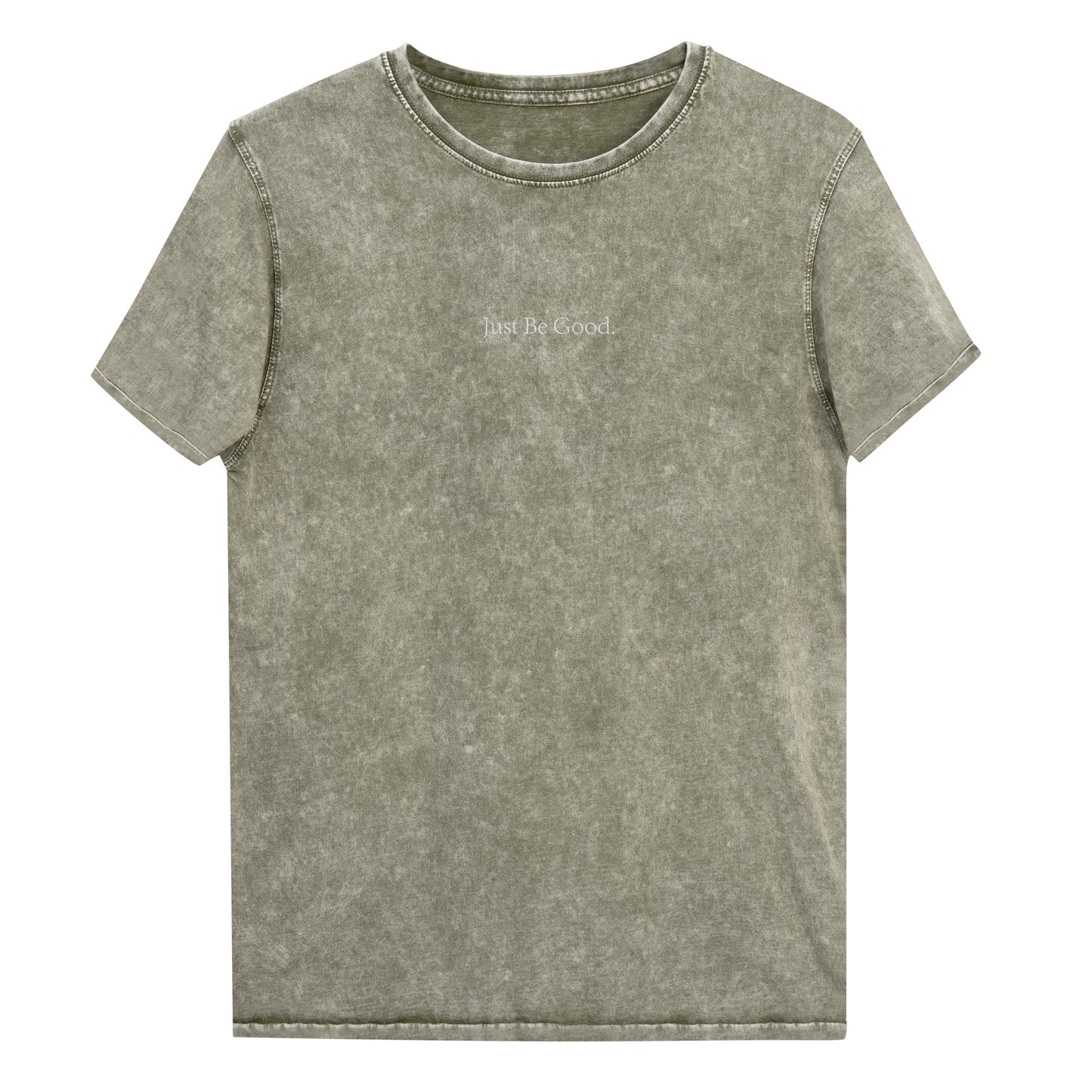 Just Be Good | Embroidered Denim T-Shirt