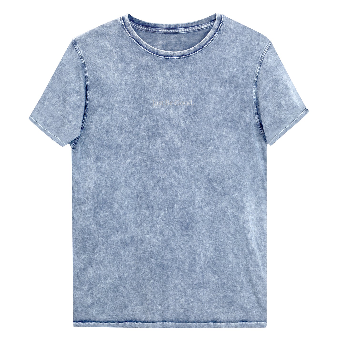 Just Be Good | Embroidered Denim T-Shirt