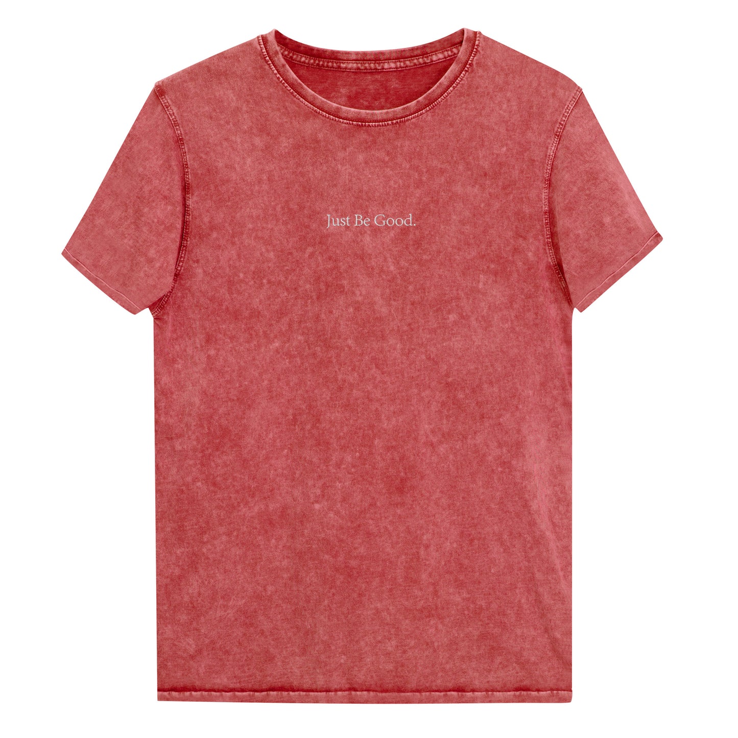 Just Be Good | Embroidered Denim T-Shirt