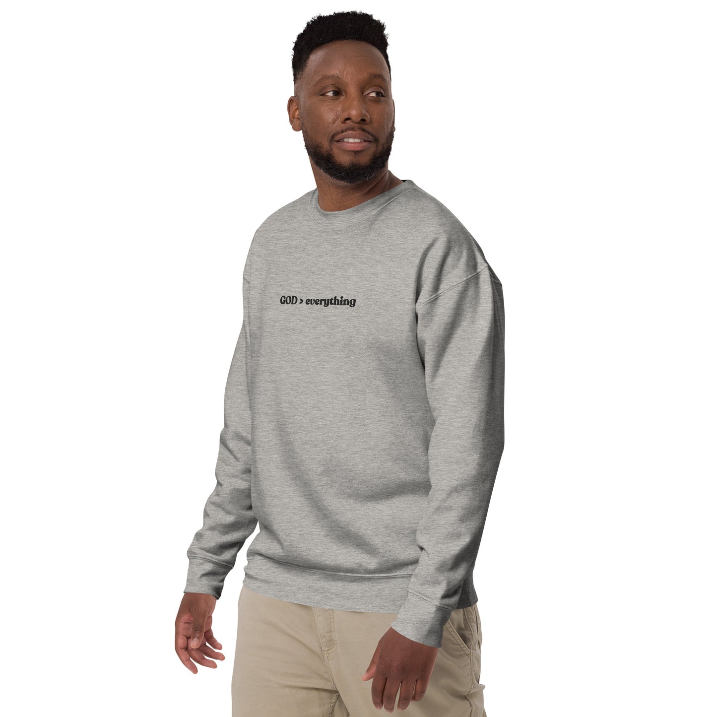 God Over Everything | Embroidered Unisex Premium Sweatshirt