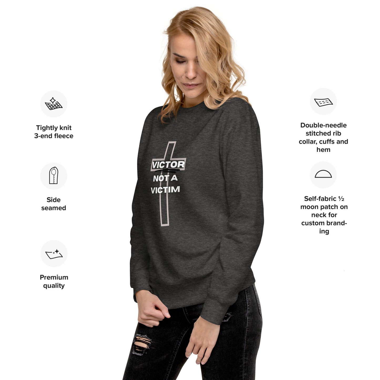 Victor Not A Victim | Unisex Premium Sweatshirt