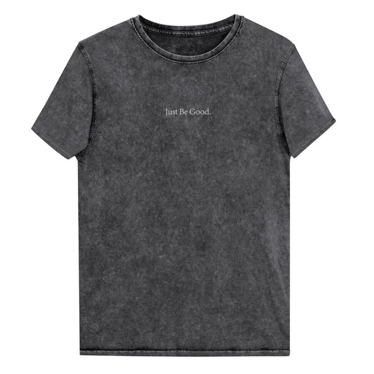 Just Be Good | Embroidered Denim T-Shirt