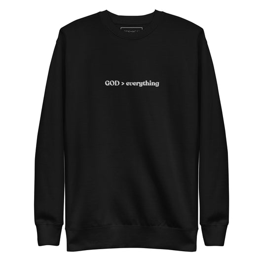 God Over Everything | Embroidered Unisex Premium Sweatshirt