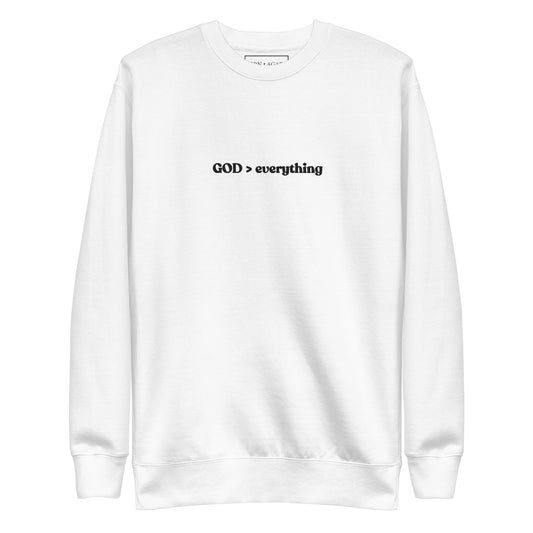 God Over Everything | Embroidered Unisex Premium Sweatshirt