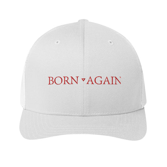Born Again Trucker Cap Red Text